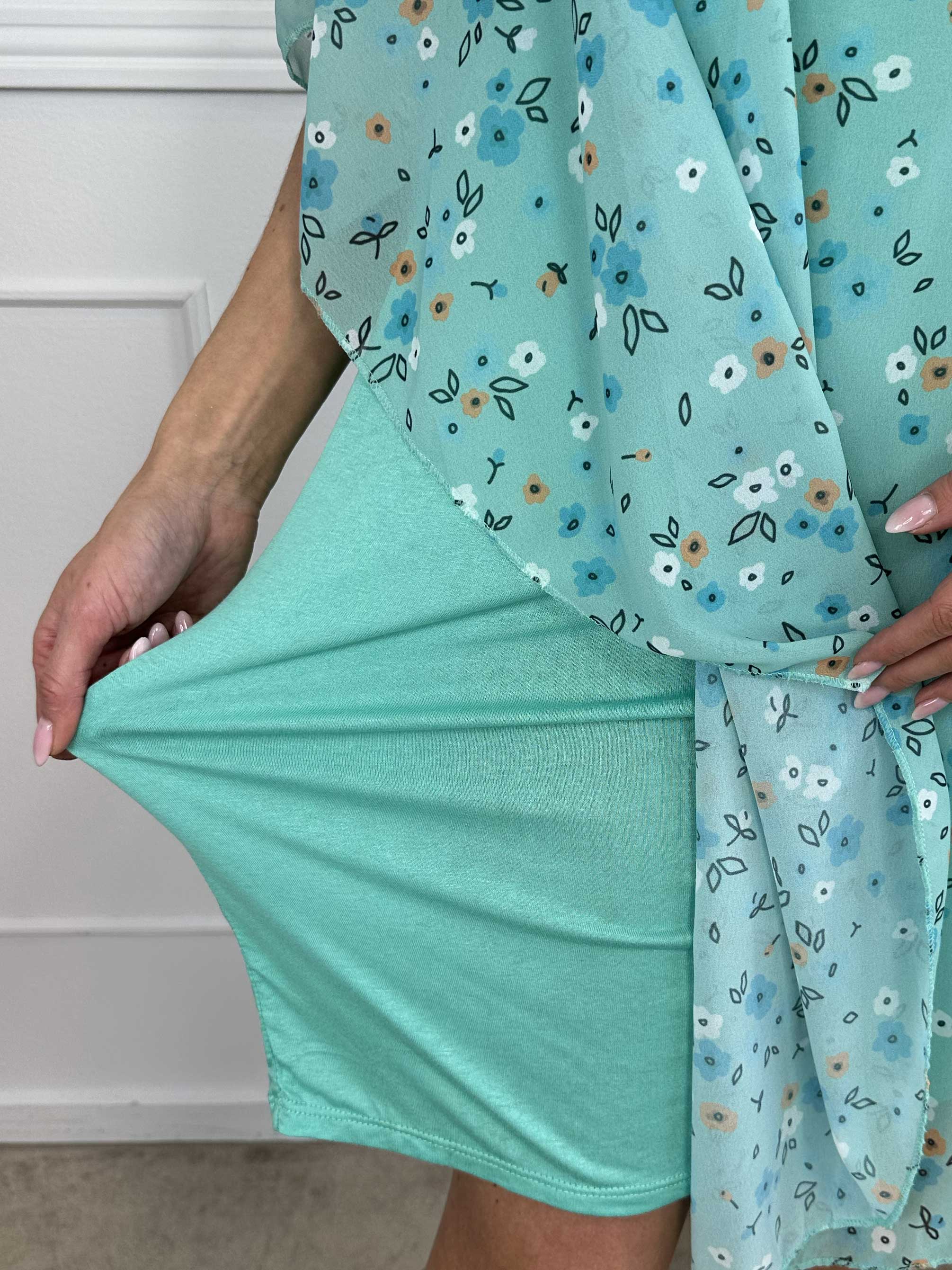 Kenya Small Flower - Tunikaklänning i chiffong med blommönster